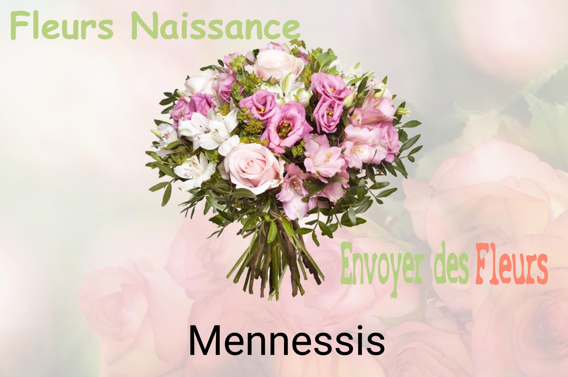 Bouquet de fleurs de naissance livré à Mennessis