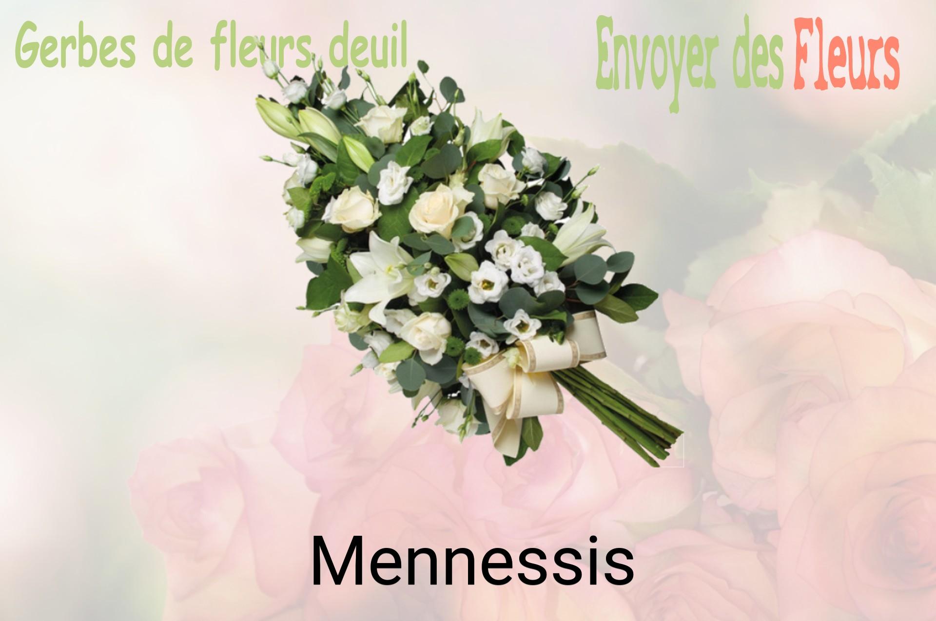 Gerbe de fleurs de deuil livrée à Mennessis